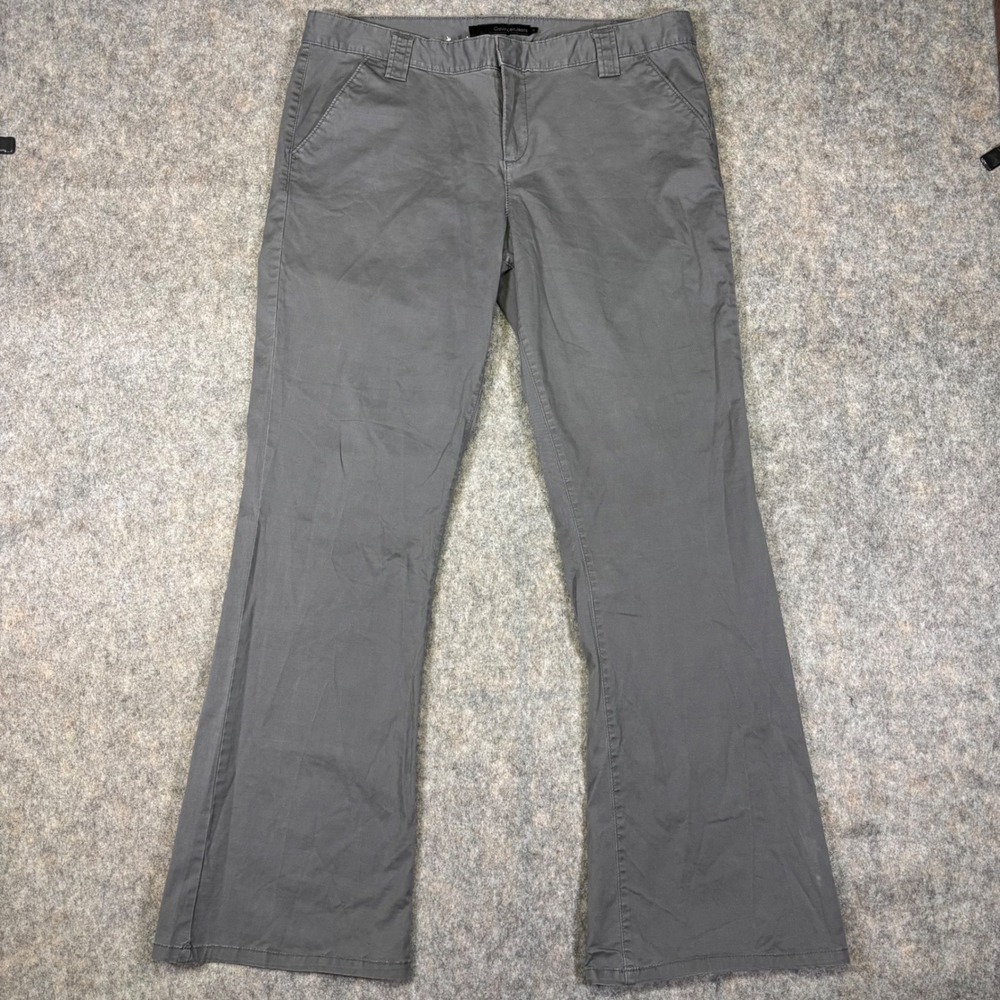 Calvin Klein Jeans‎ Women's Gray Bootcut Flare Size 16 38x33 Cotton Stretch VTG